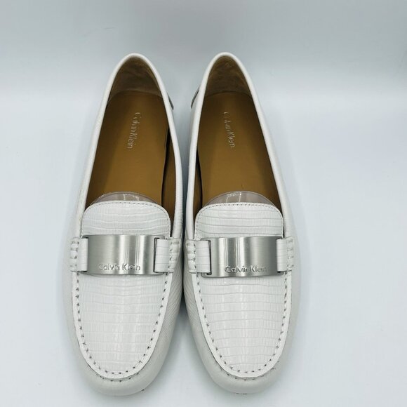 Calvin Klein Shoes Womens Size 11 White Lisette Flats Classic Comfort Loafers - Picture 5 of 10